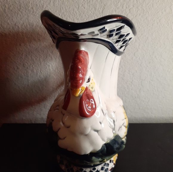 GORGEOUS VTG CBK Ceramic 8" Rooster Pitcher. - Picture 2 of 14